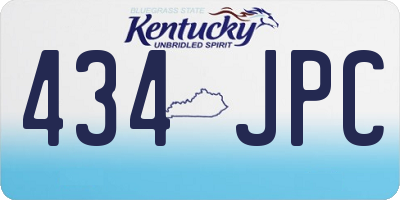 KY license plate 434JPC