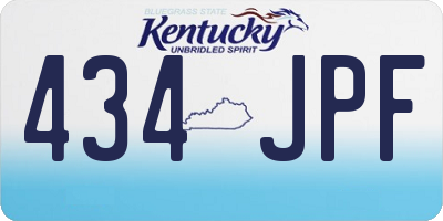 KY license plate 434JPF