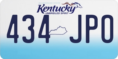 KY license plate 434JPO
