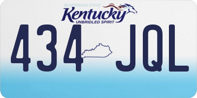KY license plate 434JQL