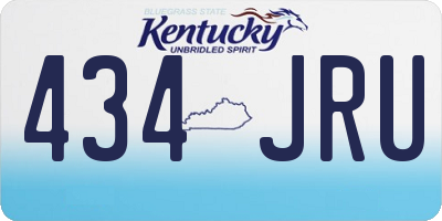 KY license plate 434JRU