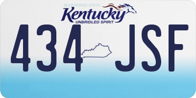 KY license plate 434JSF