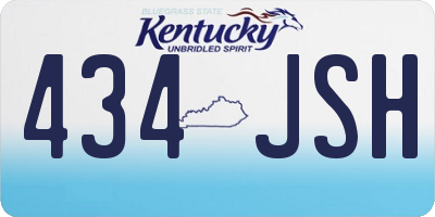 KY license plate 434JSH
