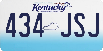 KY license plate 434JSJ