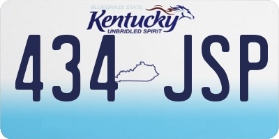 KY license plate 434JSP