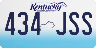 KY license plate 434JSS