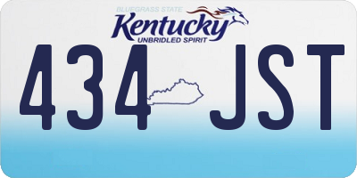 KY license plate 434JST