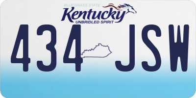 KY license plate 434JSW