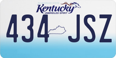KY license plate 434JSZ