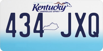 KY license plate 434JXQ