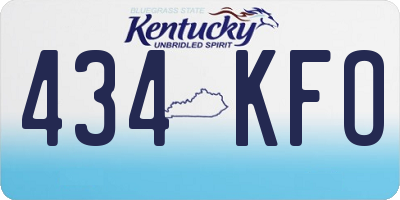 KY license plate 434KFO