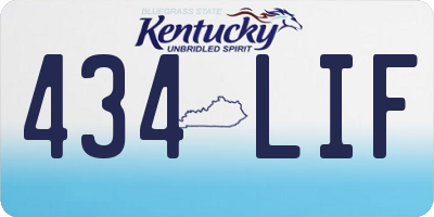KY license plate 434LIF