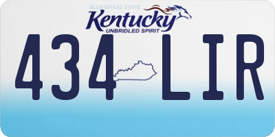 KY license plate 434LIR