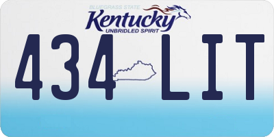 KY license plate 434LIT