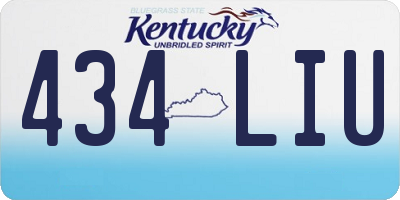 KY license plate 434LIU