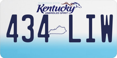 KY license plate 434LIW