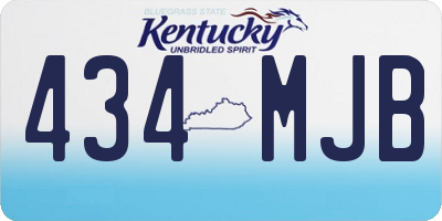 KY license plate 434MJB