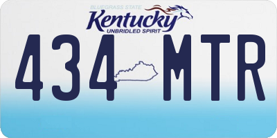 KY license plate 434MTR