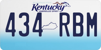 KY license plate 434RBM