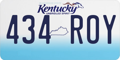 KY license plate 434ROY