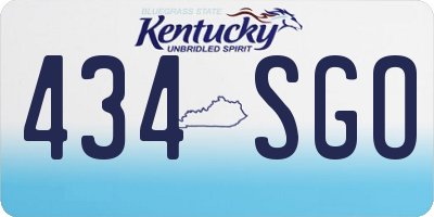 KY license plate 434SGO