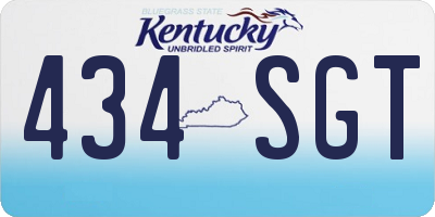 KY license plate 434SGT