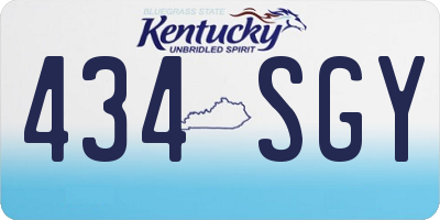 KY license plate 434SGY