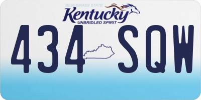KY license plate 434SQW