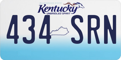 KY license plate 434SRN