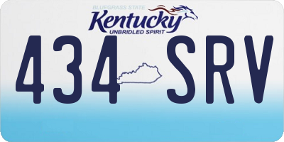 KY license plate 434SRV