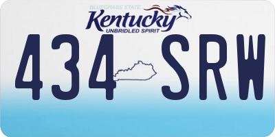 KY license plate 434SRW