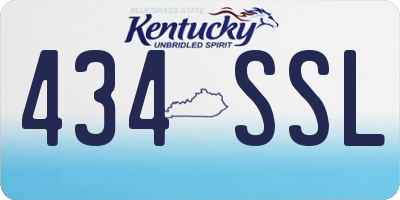KY license plate 434SSL