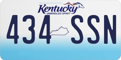 KY license plate 434SSN