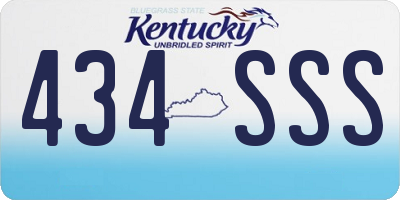 KY license plate 434SSS