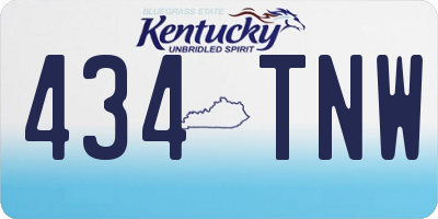 KY license plate 434TNW