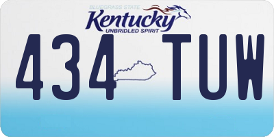 KY license plate 434TUW