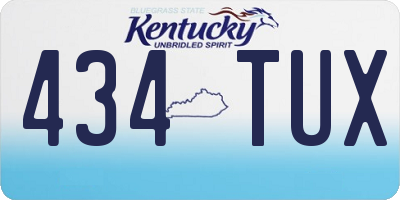 KY license plate 434TUX