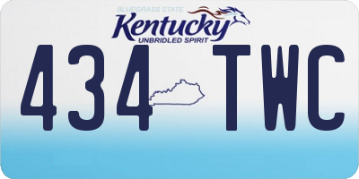 KY license plate 434TWC