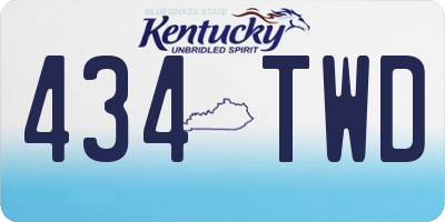 KY license plate 434TWD