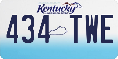 KY license plate 434TWE