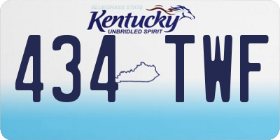 KY license plate 434TWF
