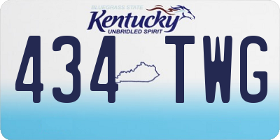 KY license plate 434TWG