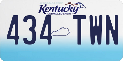 KY license plate 434TWN