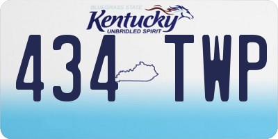 KY license plate 434TWP