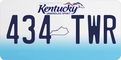KY license plate 434TWR