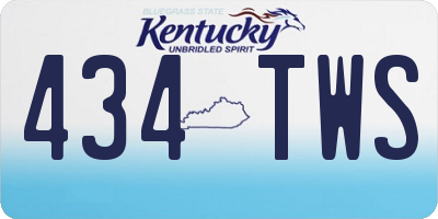 KY license plate 434TWS