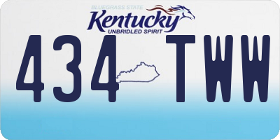 KY license plate 434TWW