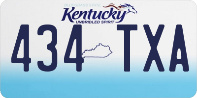 KY license plate 434TXA