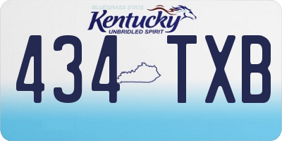 KY license plate 434TXB