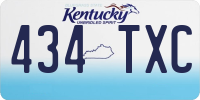 KY license plate 434TXC